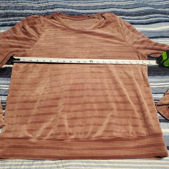 Heartloom Revolve Sz L Somi Striped Velvet Long Sleeve Blouse - Picture 6 of 8